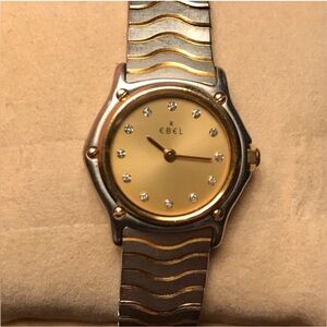 ISO!!!! 
EBEL VINTAGE 2 Tone Wave Watch Gold tone face w diamond markers 🙏🙏🙏🙏